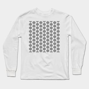 Mid Century Modern Retro 60s Waves Pattern  (55% Grey) Long Sleeve T-Shirt